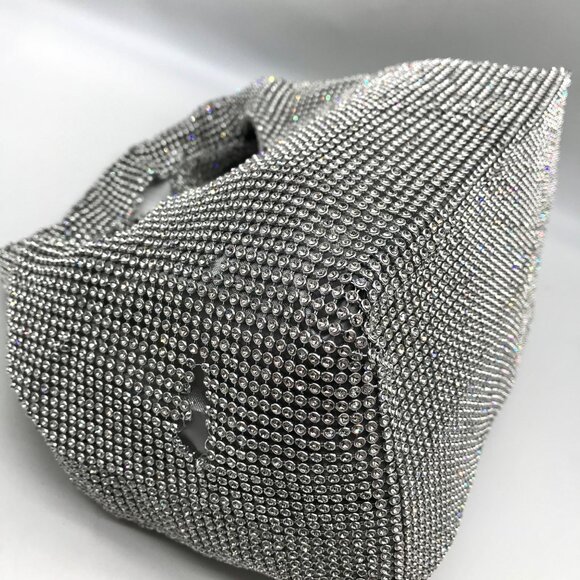 I.N.C. International Concepts Silver Mesh Crystal Hobo Bag - Picture 6 of 12